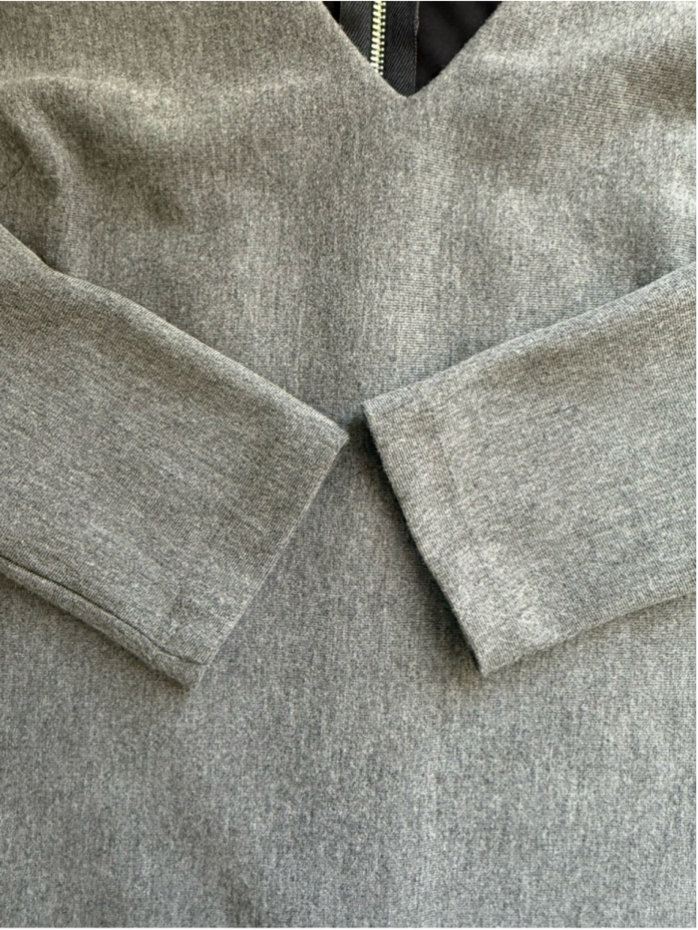 Zara Gray Long Sleeve V-Neck Mini Bodycon Dress Size S Y2K Cocktail Party - Picture 7 of 14